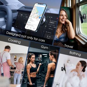 TEMU 초고정력 자석 차량용 휴대폰 홀더 - 양면 흡착컵, 360° 자유 회전, ABS 소재, 다중 각도 조절 가능, 접착제 불필요, 모든 스마트폰 크기에 호환 | 자동차 휴대폰 마운트