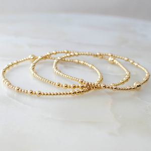 TEMU 3pcs 심플 스타일 18K 금박 코퍼 비즈 브레이슬릿, 2/3mm 혼합층, 패션 럭셔리, 일상 착용 및 선물, 모든 계절에 적합