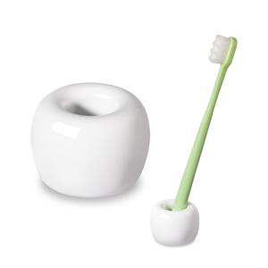 TEMU 시크한 마카롱 컬러 세라믹 칫솔 홀더 - 욕실 화장대용 귀여운 미니 스탠드, 독립형 디자인, 전원 필요 없음|화장대