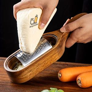 TEMU 1개 스테인리스 스틸 치즈 강판, 나무 손잡이 - 치즈, 초콜릿, 생강, 마늘, 채소, 과일 갈기용 수동 주방 도구 - 내구성 좋고 사용하기 쉬운 주방 가제트, 크리스마스 선물, 가족 모임, 동료 파티, 생일 선물, 집들이 선물, 부모님, 친구, 이웃, 동료 승진 선물에 이상적|마늘다지기