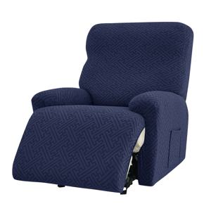 TEMU 싱글 리클라이너용 4pcs/세트 자카드 소파 커버, 현대 스플리커-그립 의자 보호대, 기계 세척 가능, 폴리에스터 92% & 스판덱스 8%, 혼합 색상, 의자 호환, 슬립커-그립 클로저, 리클라이너 커버|현대 자카드 디자인|탄성 소재 커버, 리클라이너 커버|쇼파