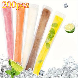 TEMU 200개입 일회용 봉투 DIY 홈메이드 으깬 봉투 샤브 주스 투명 자동밀봉 봉투|빙수기계