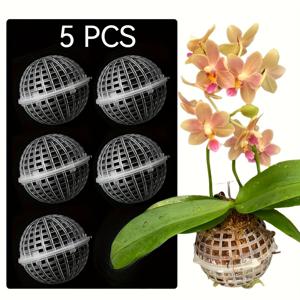 TEMU 배수구가 있는 5개 세트 3.93인치 지름의 라운드 플라스틱 화분 - 실내/외부 사용을 위한 현대적인 매달린 정원 화분, 이끼 볼 조경 장식, 5개의 화분을 담을 수 있음