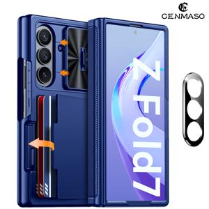 TEMU 삼성 Z Fold 7 호환 휴대폰 케이스, 듀얼 렌즈 보호기, 멀티 기능 클립, 내장형 렌즈 커버, 힌지 보호기 및 스크린 보호기 포함, 충격 방지 지갑형 케이스, 갤럭시 Z Fold 7 호환|폰케이스|휴대폰케이스|지갑