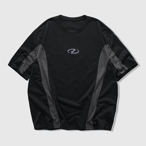 TEMU 남성용 캐주얼 반팔 티셔츠, 대비 & 로고 프린트 - & 기하학적 디자인, 레귤러 핏 라운드넥, 올 시즌 편안함, 캐주얼 복장용 논스트레치 원단, 편안한 의류 | 대비 디자인 | 내구성 좋은 캐주얼웨어