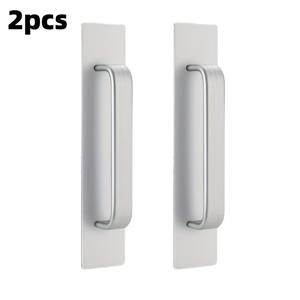 TEMU 2개 검정색 타원형 플라스틱 도어 핸들 | 푸시-풀, 드릴 불필요 설치 (차고 및 옷장 문용)|방문손잡이