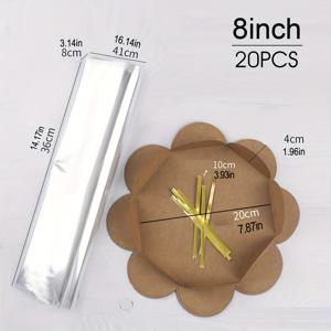 TEMU 20개/30개 일회용 투명 케이크 백, 하라주쿠 케이크 플라스틱 포장, 빵 포장 백, 토스트, 쿠키, 스낵, 상업용 배달 플라스틱 백, 홈 베이킹 포장