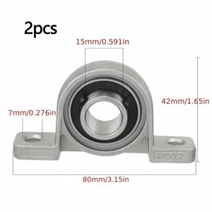 TEMU 고품질 필로우 블록 베어링 2개 세트 - 베어링 강철 및 합금 재질, ZZ 코드, 기계, 3D 프린터, 로봇 및 자동화 장비용 부식 방지 아연 합금 하우징, 건조 보관 방법, 다양한 내경 가능
