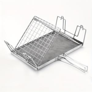 TEMU 1pc 소형 스테인레스 스틸 그릴 네트, 폴리시드 마무리 - 사용하기 쉬운 핸들, 치즈, 소시지 및 더 많은 것에 적합 | 캠핑 화재, 피크닉 및 야외 요리에 이상적