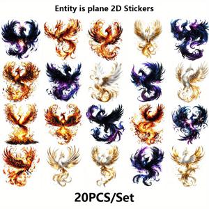 TEMU 꿈결의 봉황 스티커 백 DIY 아트 공예품, 20개 세트, 노트북, 휴대폰 케이스, 머그컵, 병, 학용품 등 장식에 적합, 선물로도 좋고 발렌타인데이 선물, 평면 2D 스티커