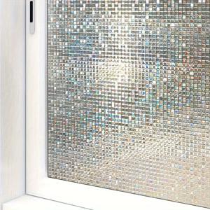 TEMU 1롤 프라이버시 창문 필름 스태틱 클링 - 유리문 & 창문용, 프로스티드 글라스, 보호, 필터링 & 프라이버시, 스티커 적용, PVC 필름, 욕실, 거실, 침실용 (17.71