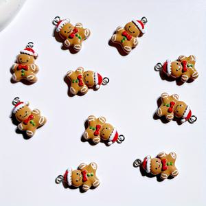 TEMU 10/12개 크리스마스 생강브레드 남성 레진 장식품 - 축제 스카프 & 모자로 만든 수제 DIY 휴일 장식, 크리스마스 선물, 생일 파티 및 홈 데코에 완벽함, 크리스마스 장식, 팔찌/팔찌/보석 제작용 매력, 팔찌/보석 제작용 펜던트