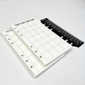 TEMU 무일자 월간 플래너 리필, 6링 바인더용, 개인용 사이즈 (9.5 X 17.1cm), 월 2페이지, 3-3/4