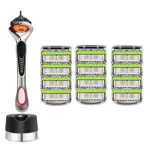 질레트 호환용 스윙 면도기 + 신형 베일리 면도날 3팩(12개입) + 면도기꽂이