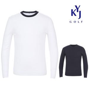[김영주골프] 가을겨울 슬림 포인트 라인 라운드 남성 골프웨어 니트 DOWMNT41