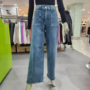 시슬리/애플아울렛/스퀘어 포켓 뒤밴딩 와이드 데님팬츠 SADPA1511