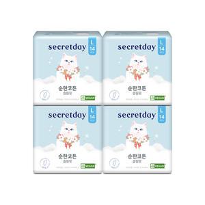 시크릿데이 순한코튼슬림핏 대형 14P X4팩