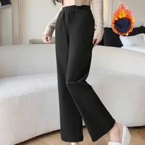 [NS홈쇼핑]2장세트 마마로 국산 여성 핏 겨울 기모 부츠컷 팬츠 통바지 통팬츠 와이드 나팔바지..