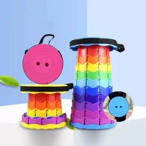 레인보우 접이식 간이의자 줄서기 코끼리 휴대 탬버린