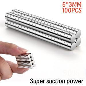 100피스 디스크 미니 소형 소형 자석  건조 지우기 보드 화이트 사무실 냉장고 공예에 대 한 6mm x 3mm DIY