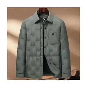 샤오원샵 남자 키작남 솔리드 셔츠 가을 겨울 숄카라 따뜻패딩 형 오리털 꾹4