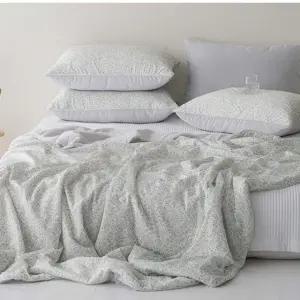 플라워 냉감 스프레드 싱글 S 세트 블루 여름 냉감 모달 차렵 이불 침구 (WFJ5QBG)