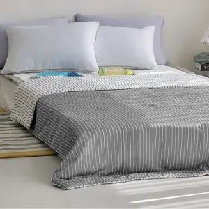 라인 냉감이불 S 그레이 스트라이프 여름 차렵 이불 침구 (WFJ5QDD)