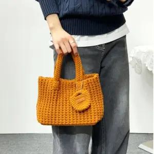 여성 가방 토트백 니트가방 귀여운 탄브라운 (WFK438A)