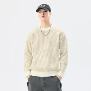 EAMT 남자 라운드넥 니트 추동 스트라이프 풀오버 스웨터 주니어 코디 YJ4