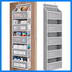 5단 걸이형 수납 정리함 - 문 뒤 기울어짐 방지 대용량 포켓 5개 침실 욕실에 적합