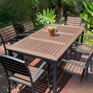 야외용 테이블세트 나무 레트로 방수 식탁 호프집 루프탑