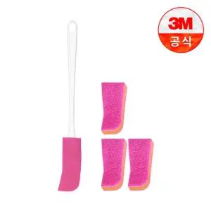 플라스틱병용 보틀 수세미 핸들 1입+리필 1입)+리필 1입 3개