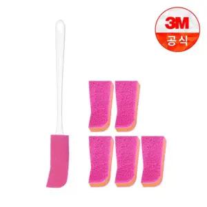 플라스틱병용 보틀 수세미 핸들 1입+리필 1입)+리필 1입 5개