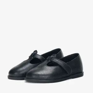 [보리보리/아이들]2501 키즈 고트스킨 T Bar 벨크로 플랫 메리제인 - 블랙