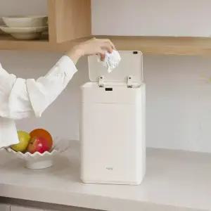 보아르 컴플릿10L 자동 센서 쓰레기통 기저귀 냄새차단 스마트 슬림 미니 밀폐 주방 냄새안나는 밀폐 휴지통 10리터 종량제 사무실 가정용 스텐