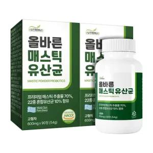 뉴트리너스 올바른 매스틱 유산균 (600mg x 90정) 2통