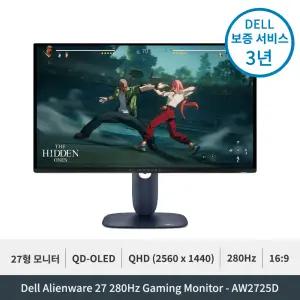 Dell 에일리언웨어 AW2725D QHD QD-OLED 280Hz 0.03ms 27형 게이밍 모니터