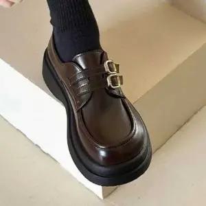 더블 버클 통굽 로퍼 메리제인 키높이 플랫폼 슈즈