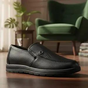 [라일리] Rly 남자 캐주얼 겨울 엠보싱 블랙 기모 로퍼