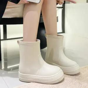 레인부츠 미들 장화 여성 부츠 심플 WFHU9KP