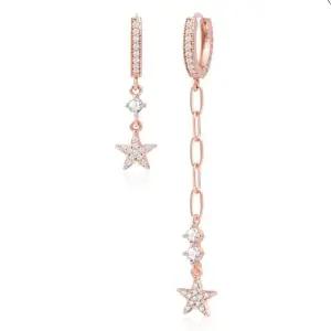 여자 귀걸이 드롭 트위스트 별 원터치링 심플 (WFJ5A4W)