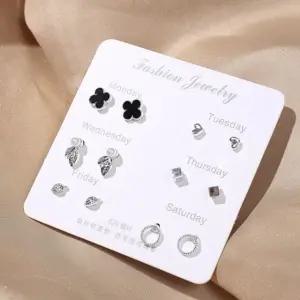 세트 귀걸이 스타일 큐빅 코디 심플 보석 진주 (WFJ5AAU)