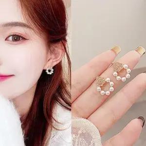 인기 악세사리 패션 꽃모양 여자 실버 세트 골 (WFJ5A9S)