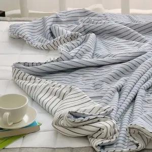 라인 냉감이불 S 블루 스트라이프 여름 차렵 이불 침구 (WFJ5QDB)