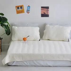 투투 선염 냉감 3중직 밴딩 카페트 패드 퀸 Q 세트 베이지 여름 침구 (WFJ5QCB)