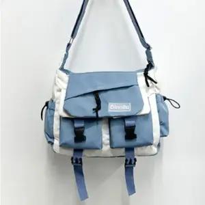 캐주얼 학생 메신저백 버클 메신저 가방 크로스 블루 (WFK43CX)