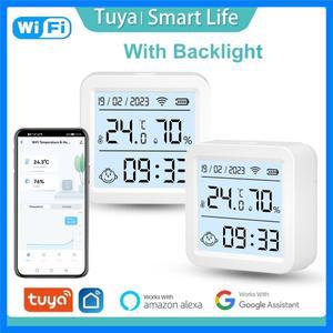 Tuya WiFi 스마트 온도 습도 센서 LCD 화면 백라이트 APP 원격 모니터 온도계 지원 Alexa Google 홈