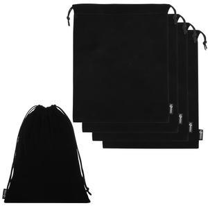 [미국배송] 코스모스 5종 휴대용 헤드폰 가방 여행용 헤드셋 보관 파우치 소프트 드로스트링 케이스 오버이어 게이밍 넥밴드 이어폰(블랙 색상)