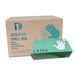 두원 라텍스 글러브 M 1박스/10통 진료용장갑 식당 병원 덴탈글러브 병원용 의료용