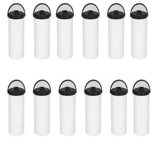 호환 20온스 승화 블랭크 보온병 빨대 컵 이중벽 스테인리스 스틸 보온컵 휴대용 진공 플라스크 스트레이트 텀블러 머그